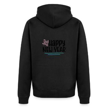 Design Happy New Year - Veste à capuche bio Premium Unisexe - noir - Dos - Nico (187cm)