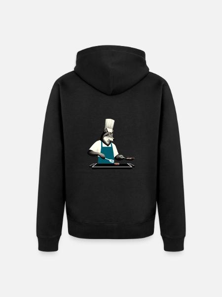 Grill master Wolf - Unisex Premium Organic Zip Hoodie - black