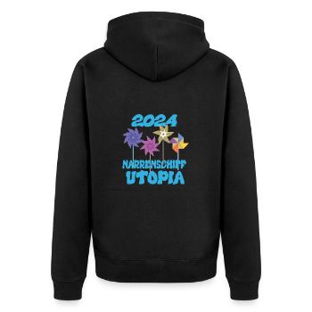 Ship of Fools Utopia 2024 - Dates - Unisex Premium Organic Zip Hoodie - black - Back - Nico (187cm)