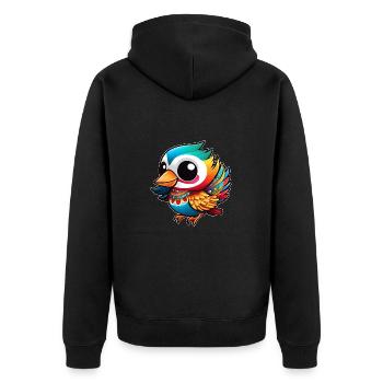 Mignon oiseau en fête - Veste à capuche bio Premium Unisexe - noir - Dos - Nico (187cm)