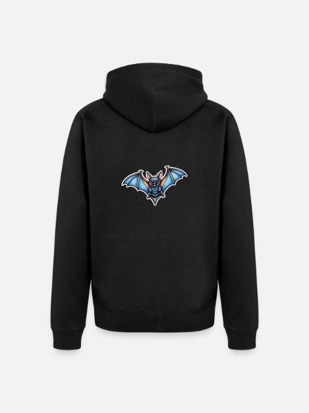 Bat Neo Traditional - Unisex Premium Organic Zip Hoodie - black