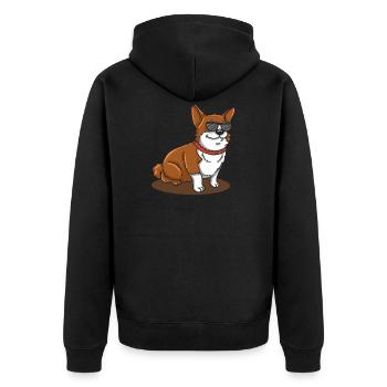 Cool Corgi avec lunettes de soleil Cadeau Drôle - Veste à capuche bio Premium Unisexe - noir - Dos - Nico (187cm)