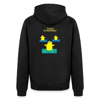 Yoga Origami Küken Huhn Ente Matte Tag - Unisex Premium Bio Zip Hoodie - Schwarz - Hinten - Nico (187cm)