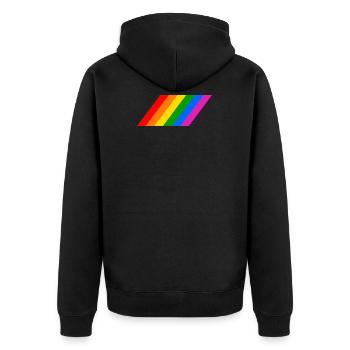 Drapeau arc-en-ciel en pente - Veste à capuche bio Premium Unisexe - noir - Dos - Nico (187cm)