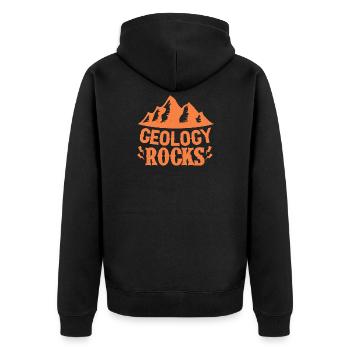 Geology Rocks Retro Geologist Geology Life Earth - Unisex Premium Bio Zip Hoodie - Schwarz - Hinten - Nico (187cm)