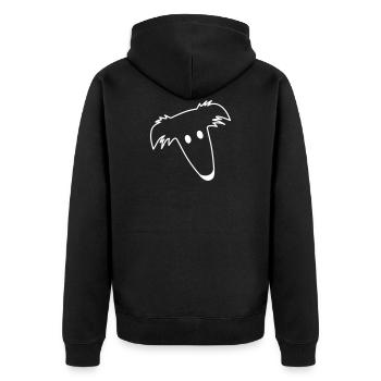 Silken - Unisex Premium Bio Zip Hoodie - Schwarz - Hinten - Nico (187cm)