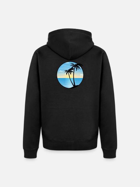 Palms vacances 01 Allround Designs - Veste à capuche bio Premium Unisexe - noir
