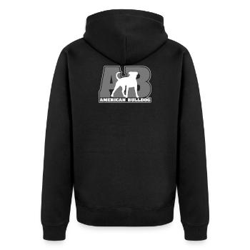 AMERICAN BULLDOG FROM - Unisex Premium Organic Zip Hoodie - black - Back - Nico (187cm)