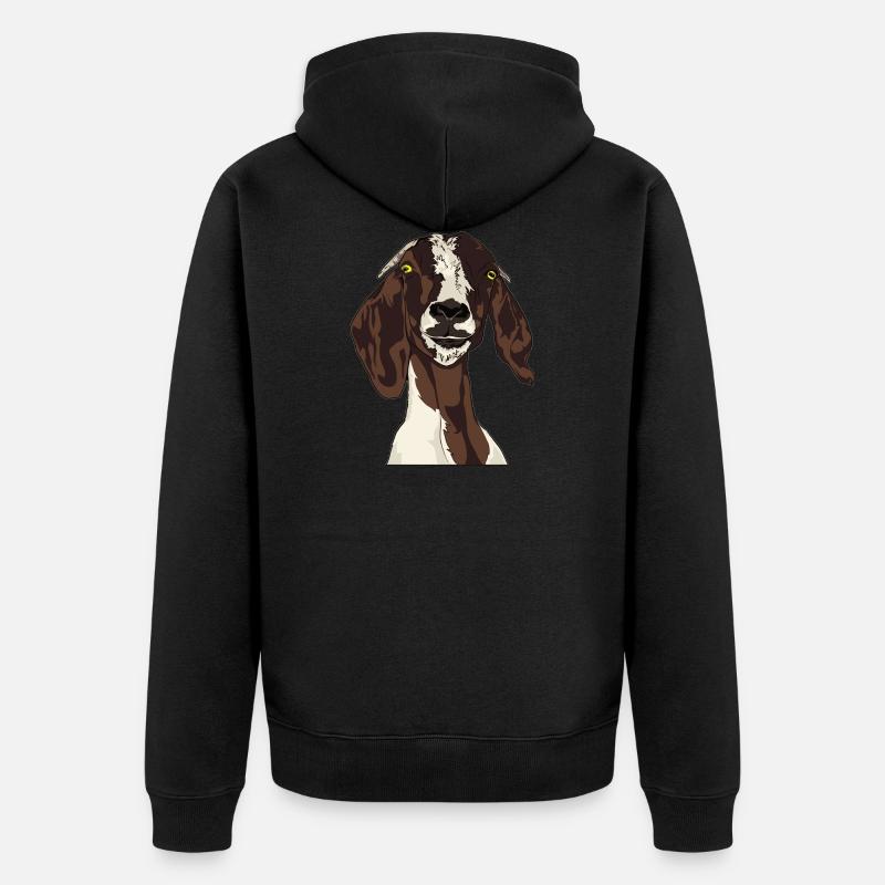 goat - Unisex Premium Organic Zip Hoodie - black