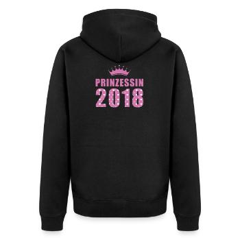 Prinzessin 2018 - Geburtstag - Bday - Unisex Premium Bio Zip Hoodie - Schwarz - Hinten - Nico (187cm)
