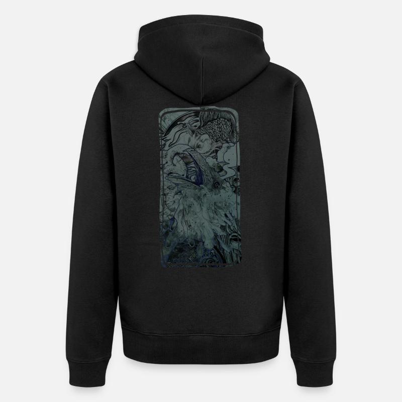 Corbeau - Veste à capuche bio Premium Unisexe - noir