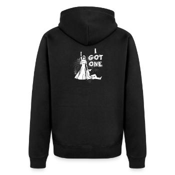I have a bride bachelorette wedding - Unisex Premium Organic Zip Hoodie - black - Back - Nico (187cm)