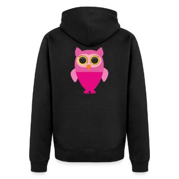 Chouette rose - Veste à capuche bio Premium Unisexe - noir - Dos - Nico (187cm)
