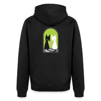 L'amour des enfants de coeur cadeau chaton animal familier de chat - Veste à capuche bio Premium Unisexe - noir - Dos - Nico (187cm)