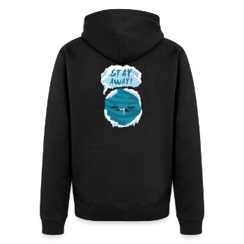 Sprüche Geschenk Planet Kälte Winter Kind Weltall - Unisex Premium Bio Zip Hoodie - Schwarz - Hinten - Nico (187cm)