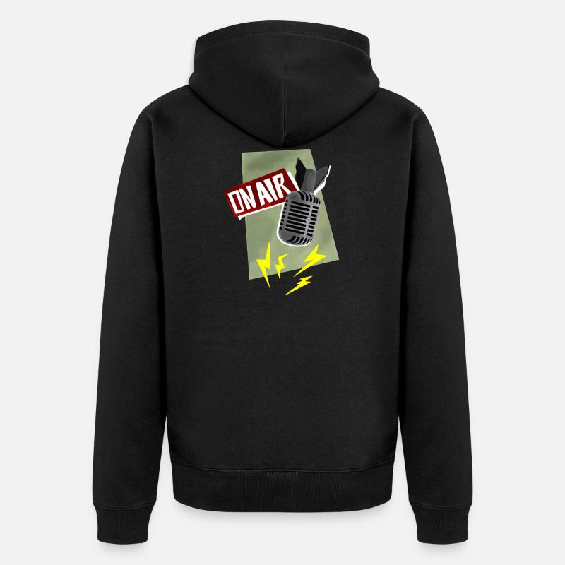 Microphone - diffusion en direct - Veste à capuche bio Premium Unisexe - noir