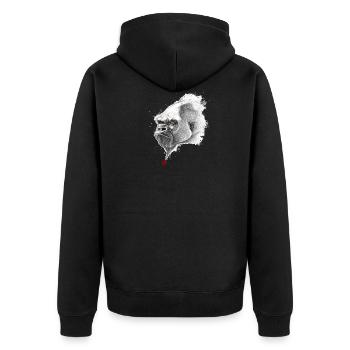 Sketchy Gorilla - Unisex Premium Organic Zip Hoodie - black - Back - Nico (187cm)
