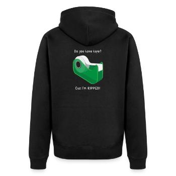 Avez-vous de la bande? Parce que je suis déchiré! Fitness déchiqueté - Veste à capuche bio Premium Unisexe - noir - Dos - Nico (187cm)