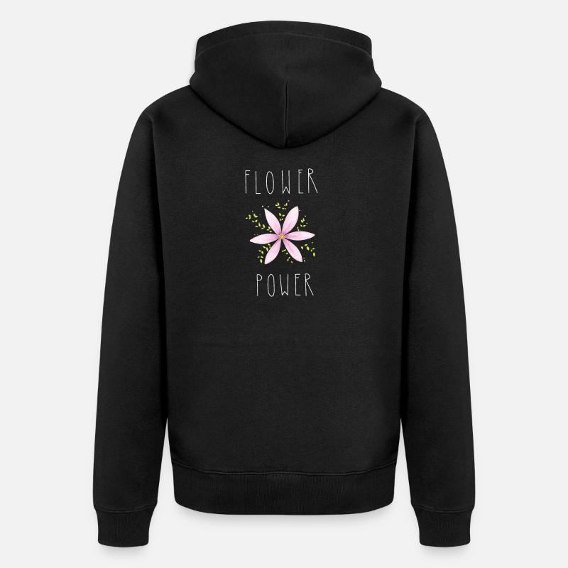 Flower Power blanc - Veste à capuche bio Premium Unisexe - noir