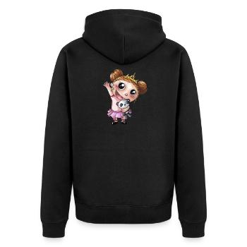 Agitant la fille de dessin animé avec panda - Veste à capuche bio Premium Unisexe - noir - Dos - Nico (187cm)