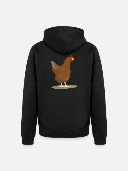 CHICKEN - HAHN - EGGS - Unisex Premium Organic Zip Hoodie - black