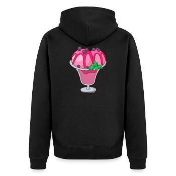 Eis Speiseeis Eiskrem Eiscreme Kugeleis Eisbecher - Unisex Premium Bio Zip Hoodie - Schwarz - Hinten - Nico (187cm)