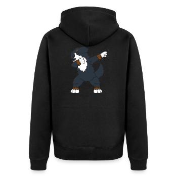 Dabbing Dab Bernese Mountain Dog Dog Dancing - Unisex Premium Organic Zip Hoodie - black - Back - Nico (187cm)