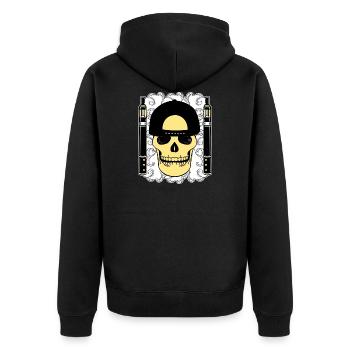 Vaper - Unisex Premium Bio Zip Hoodie - Schwarz - Hinten - Nico (187cm)