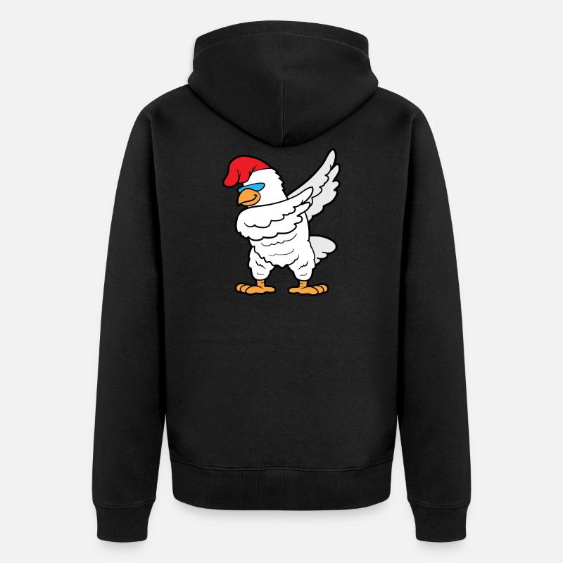 Dabbing Dab Tanzender Hahn Huhn Gockel - Unisex Premium Bio Zip Hoodie - Schwarz