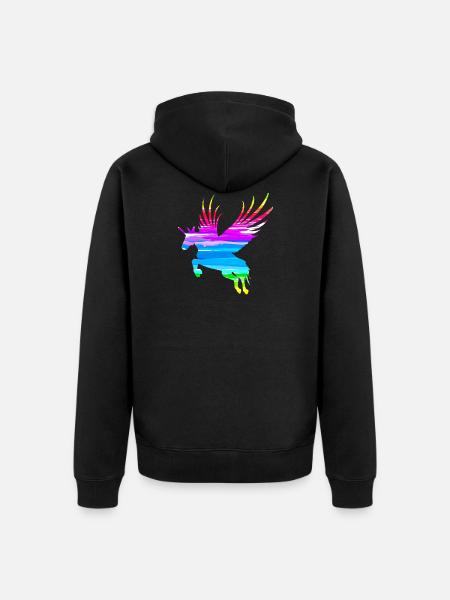 Horse motif - Unisex Premium Organic Zip Hoodie - black