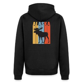 Alaska Moose Travel Vacation Voyageurs Randonnée - Veste à capuche bio Premium Unisexe - noir - Dos - Nico (187cm)
