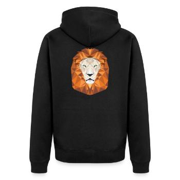 Lion's Head. Head of a lion - Unisex Premium Organic Zip Hoodie - black - Back - Nico (187cm)