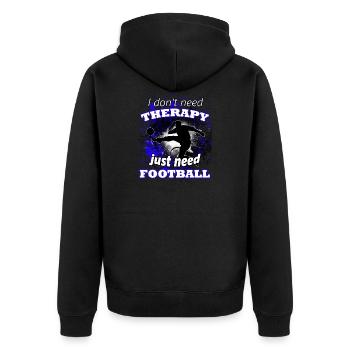 Football soccer football game fan - Unisex Premium Organic Zip Hoodie - black - Back - Nico (187cm)