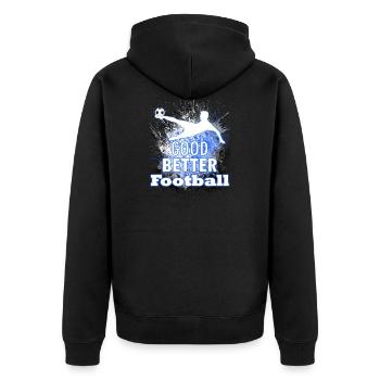 football match - Unisex Premium Organic Zip Hoodie - black - Back - Nico (187cm)