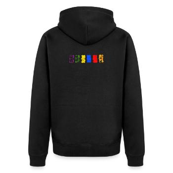 Gummibärchen - Süßigkeit - Geschenkidee - Unisex Premium Bio Zip Hoodie - Schwarz - Hinten - Nico (187cm)