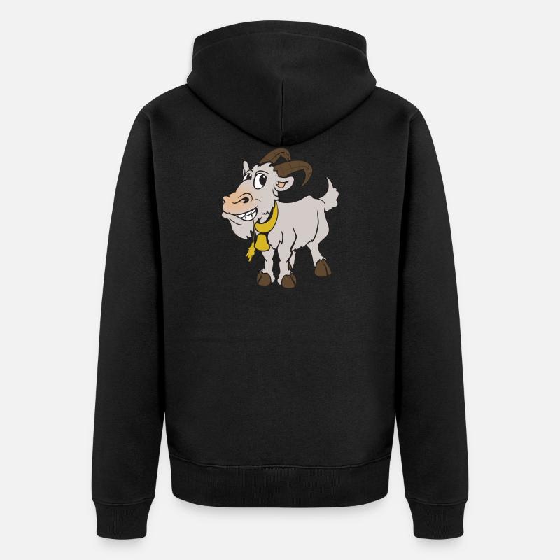 Mignon drôle drôle chèvre chèvre - Veste à capuche bio Premium Unisexe - noir