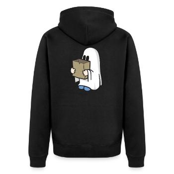 trick or treat - Unisex Premium Organic Zip Hoodie - black - Back - Nico (187cm)