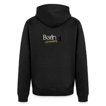 Souvenir d'ours Berlin Lichtenberg Allemagne - Veste à capuche bio Premium Unisexe - noir - Dos - Nico (187cm)