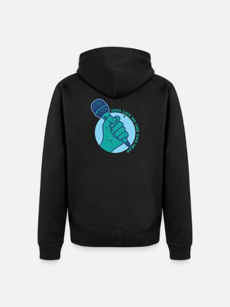 Singing music microphone - Unisex Premium Organic Zip Hoodie - black