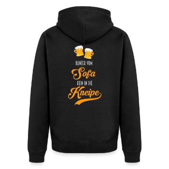 Descendre du canapé et aller au pub de la bière - Veste à capuche bio Premium Unisexe - noir - Dos - Nico (187cm)