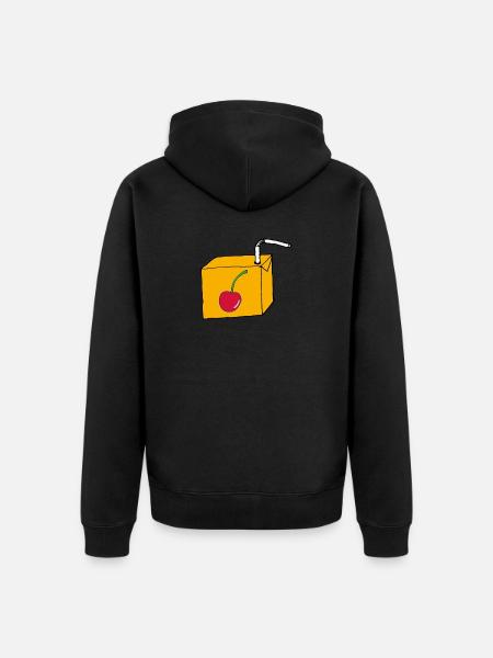 Trinkpäckchen Kirsche - Unisex Premium Bio Zip Hoodie - Schwarz