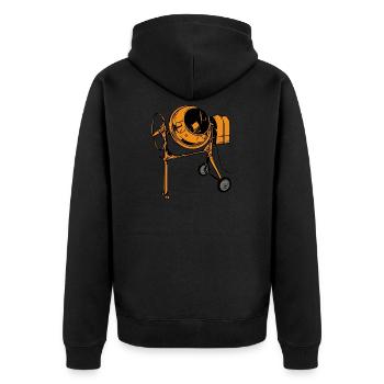 Beton Mischer - Unisex Premium Bio Zip Hoodie - Schwarz - Hinten - Nico (187cm)
