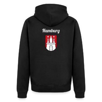 Hambourg - Veste à capuche bio Premium Unisexe - noir - Dos - Nico (187cm)