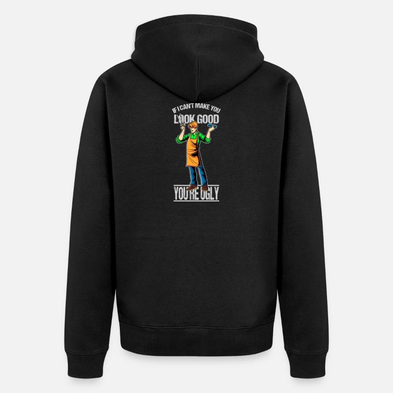 Barber Shop Idée de cadeau - Veste à capuche bio Premium Unisexe - noir