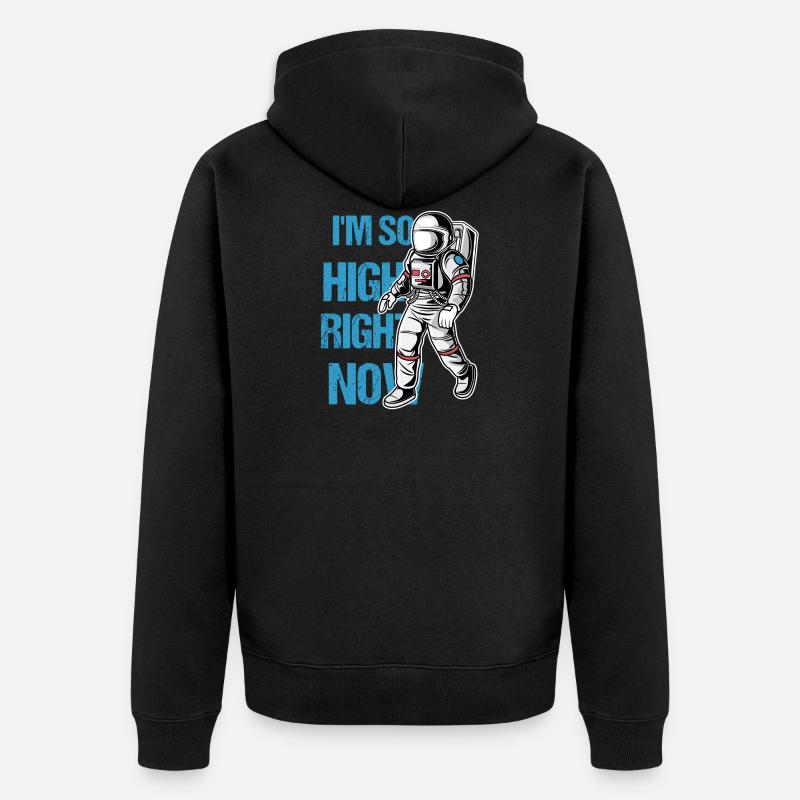 Astronaut Adventure Geschenkidee - Unisex Premium Bio Zip Hoodie - Schwarz