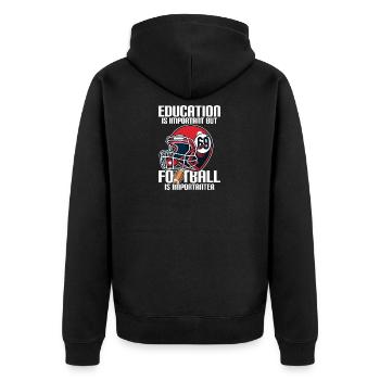 Football League Helmet Geschenkidee - Unisex Premium Bio Zip Hoodie - Schwarz - Hinten - Nico (187cm)