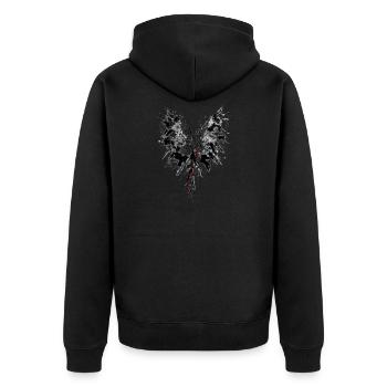 Phoenix - Unisex Premium Organic Zip Hoodie - black - Back - Nico (187cm)