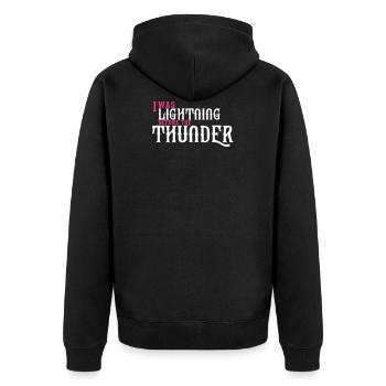 I was Lightning before the Thunder - Unisex Premium Organic Zip Hoodie - black - Back - Nico (187cm)