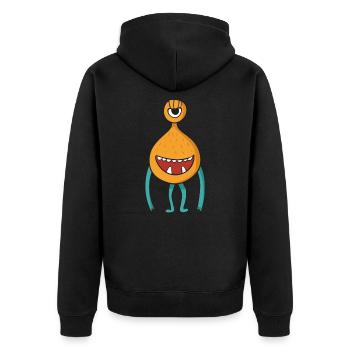 Alien - Unisex Premium Bio Zip Hoodie - Schwarz - Hinten - Nico (187cm)