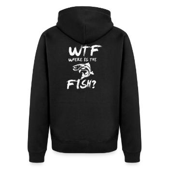 WTF Où le poisson - Veste à capuche bio Premium Unisexe - noir - Dos - Nico (187cm)